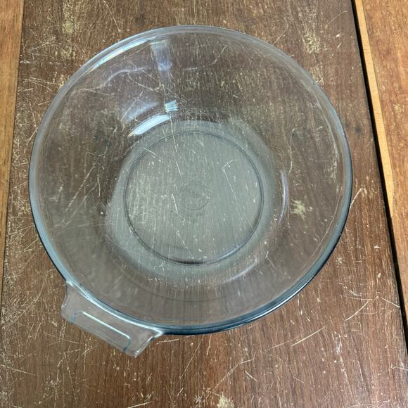 Vintage 1940s Flameware B-I 833-B Blue Tint Pan Skillet Bowl USA - Picture 1 of 9